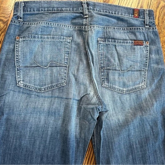 7 for All Mainkind straight leg Relaxed Jeans in blue Sz33 - Picture 2 of 7